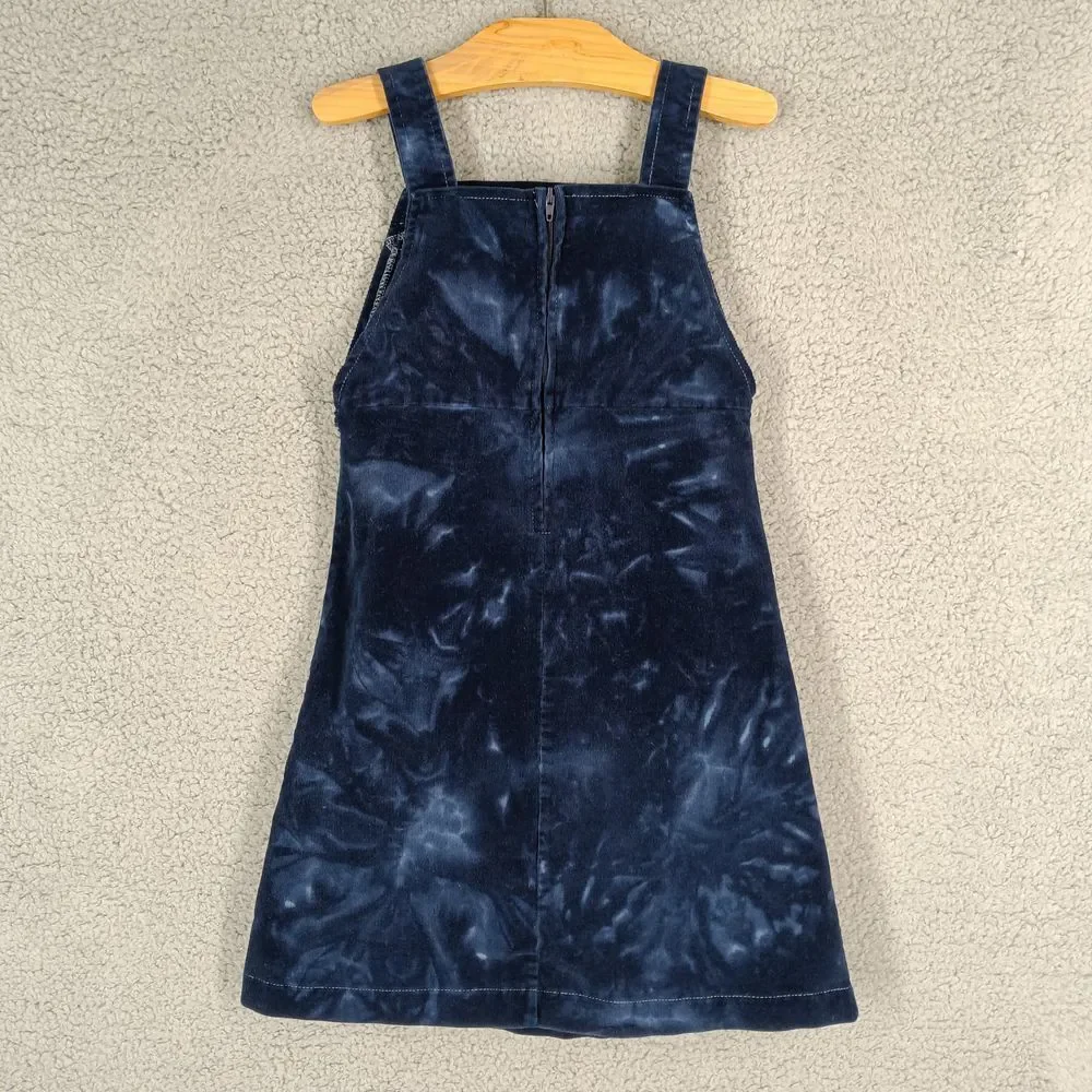 Vtg‎ Un Deux Toi Toddler Girls 5 Navy Blue Made in Canada Jumper Dress Velvet
